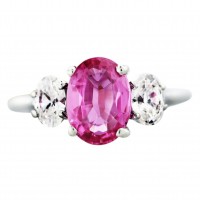 An oval shaped pink sapphire ring - $6295