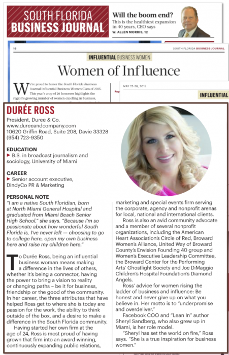 durée ross south florida business journal influential business women