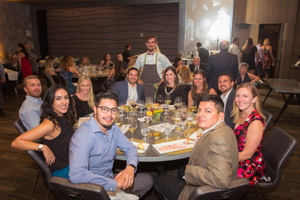 Chef Mike White and Elisa Juarez's table with team from Target
