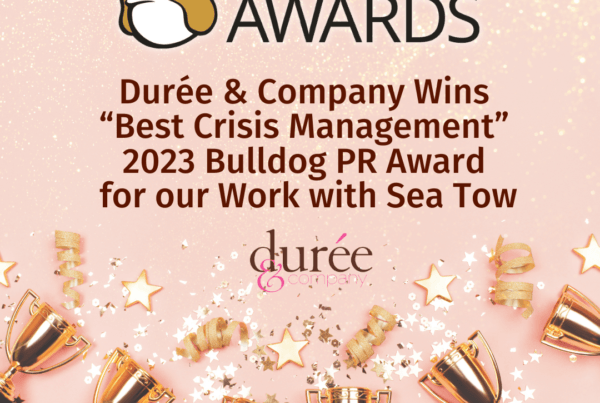 Durée & Company Weathers the Storm and Wins “Best Crisis Management” 2023 Bulldog PR Award for our Work with Sea Tow